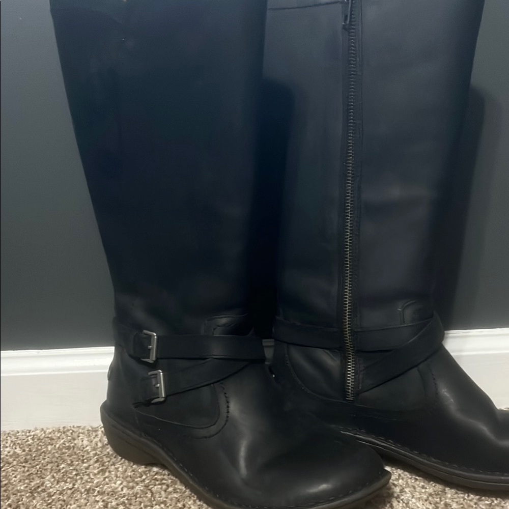 Black Leather Ugg boots